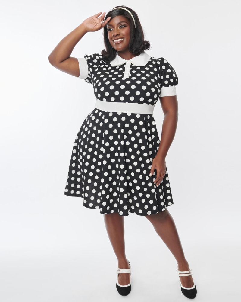 Plus size black polka dot dress hotsell